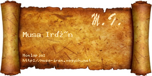 Musa Irén névjegykártya